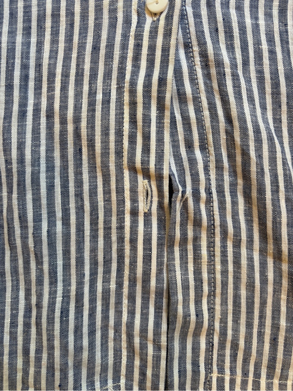 Sara Campbell Blue and White Striped Sleeveless Button-Front Dress - Picture 4 of 4